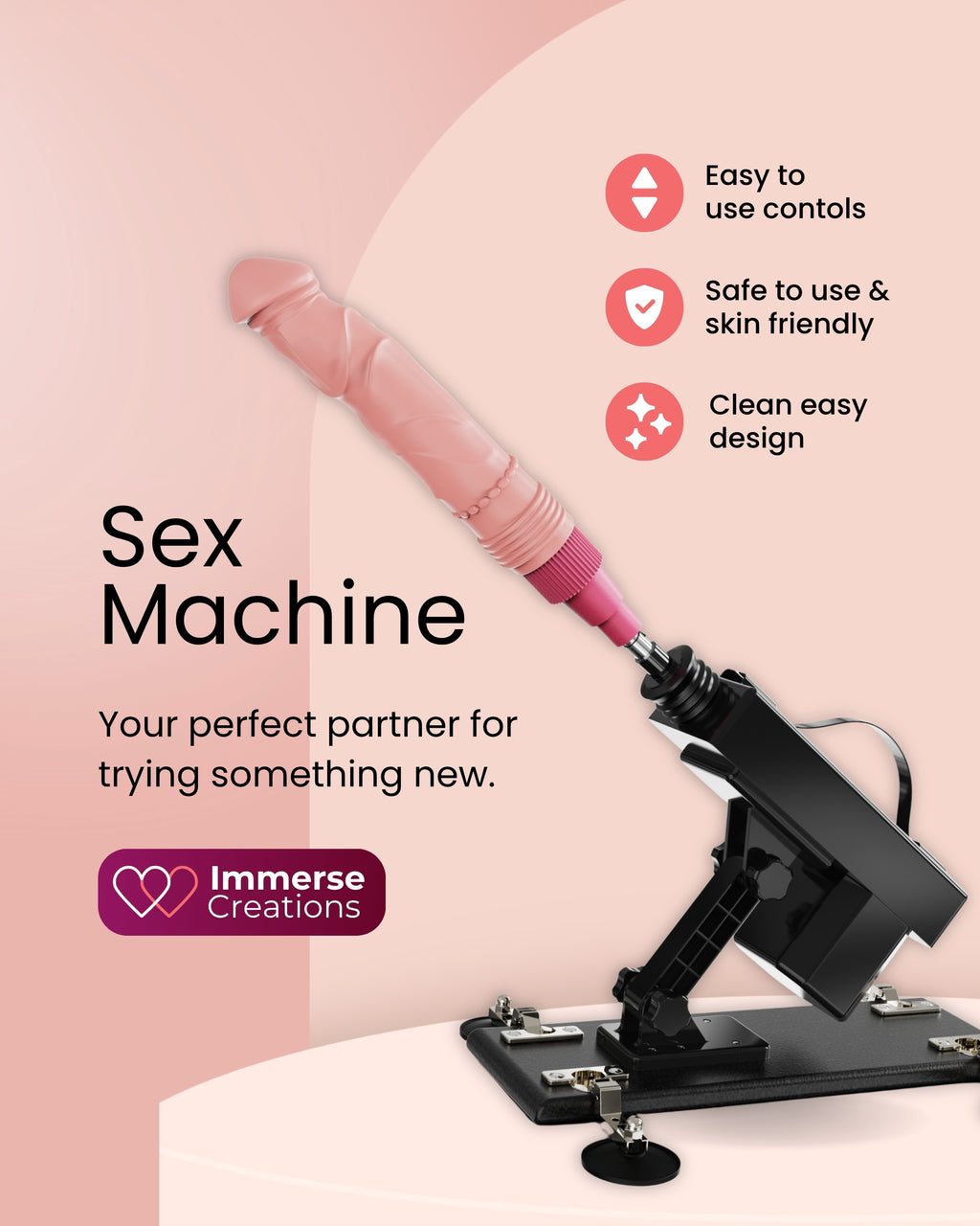 Immerse Creations Sex Machine — 8" Dildo Attachment