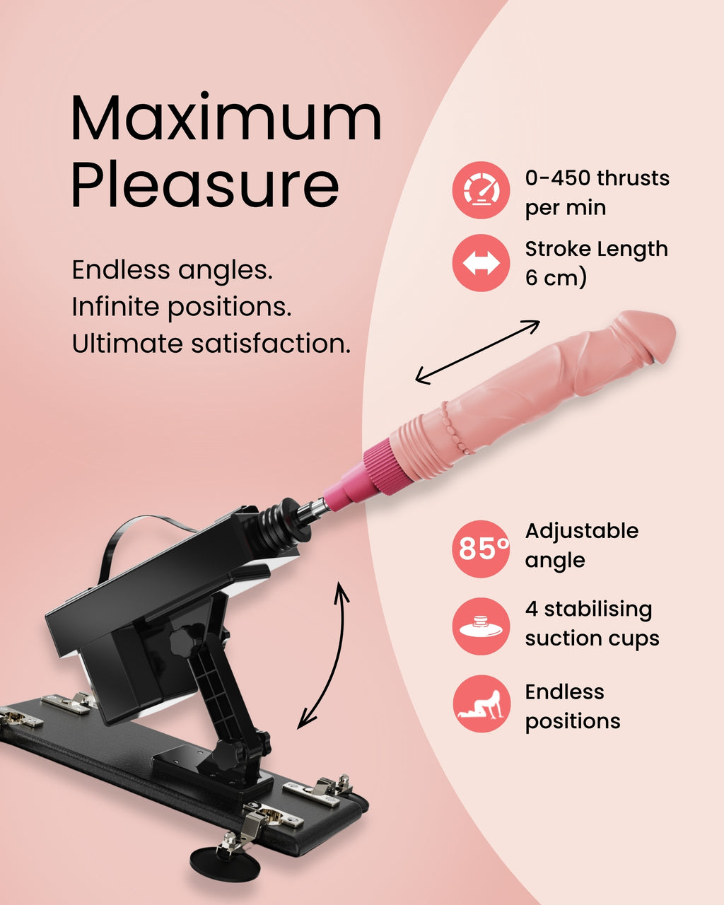 Immerse Creations Sex Machine — 8" Dildo Attachment
