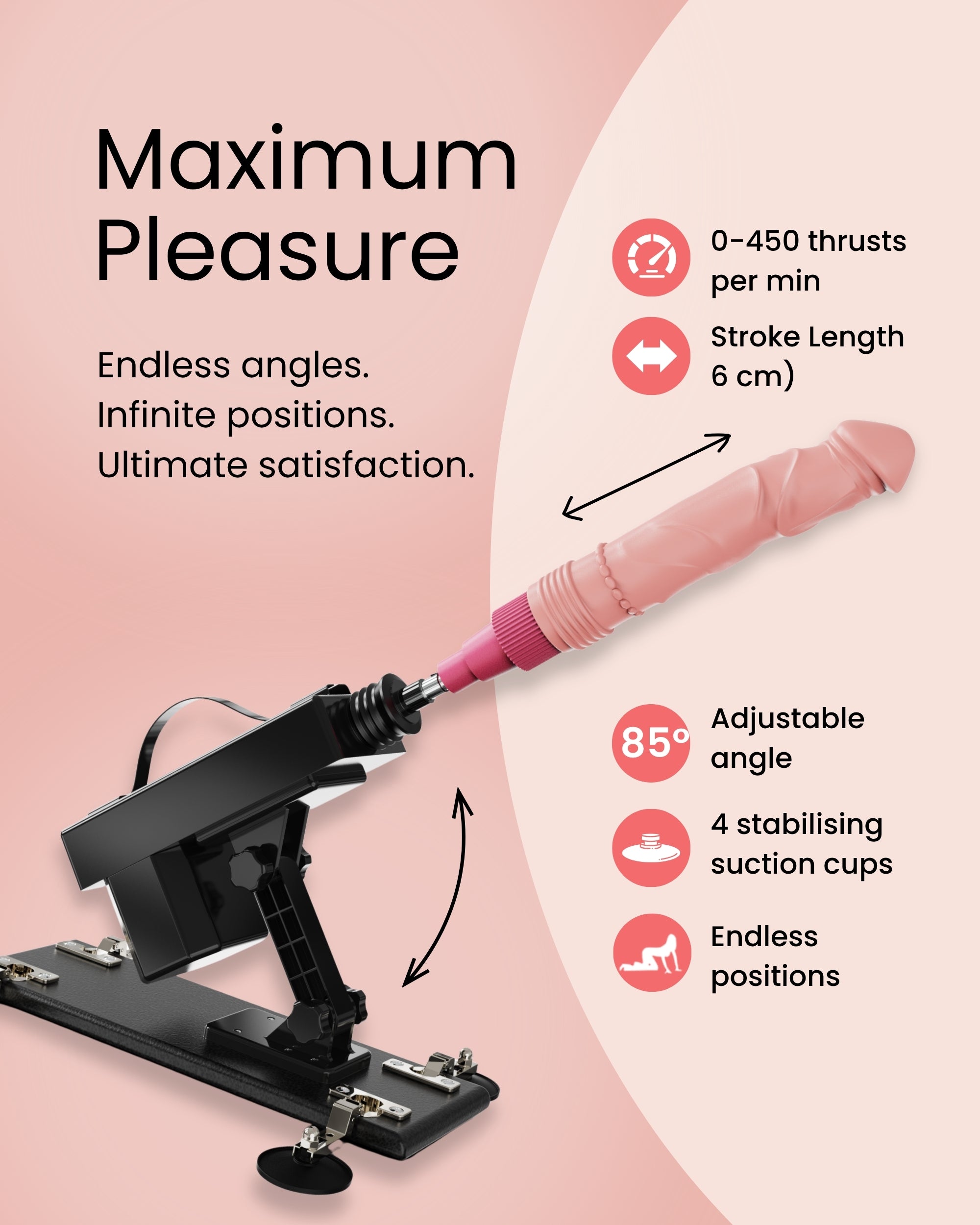 Immerse Creations Sex Machine — 8" Dildo Attachment